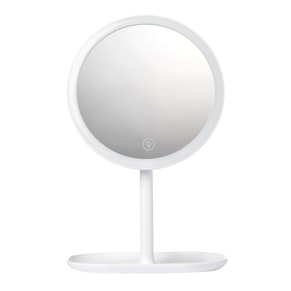 化妆镜台式led带灯桌面补光美妆镜便携学生宿舍梳妆镜子