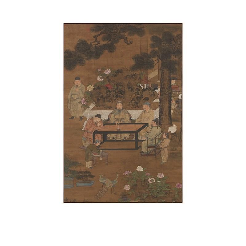 宋画氏ITQ美学中式挂廊落地画装景饰画中古风复古走玄关沙发背墙