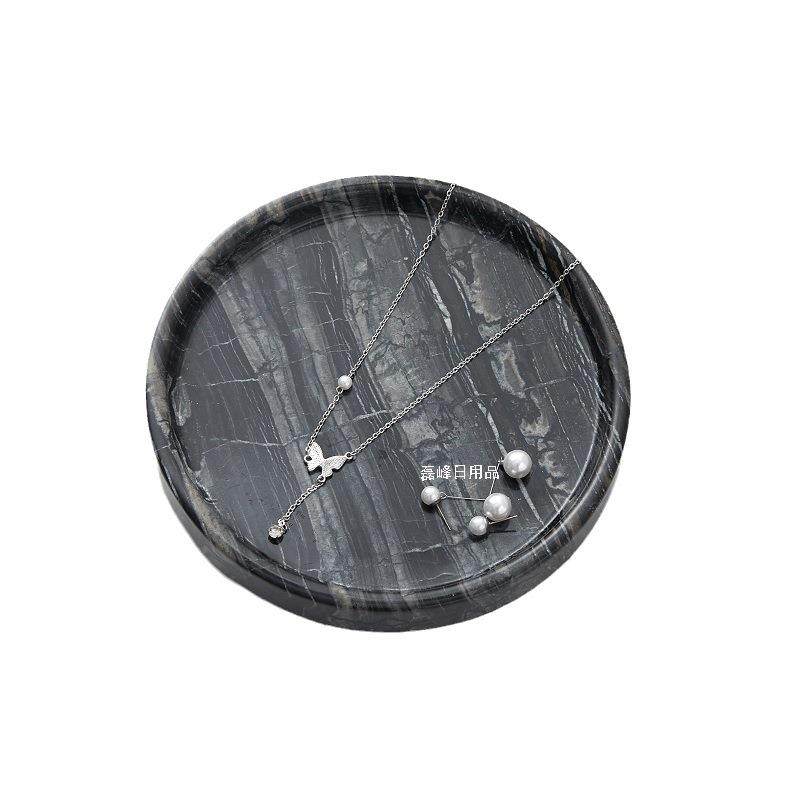 北欧酒店天然大理石圆托盘桌面化妆品饰品收纳盘卫生间洗漱台托盘,家居饰品,香薰托盘,淘宝优惠券,粉丝福利购,淘宝优惠卷