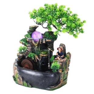 假山喷泉招财客厅办公桌水景小摆件转造景L20A现代简约风