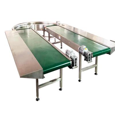 全自动不锈钢转弯运输机U型物流分拣生产线180度转弯皮带输送机