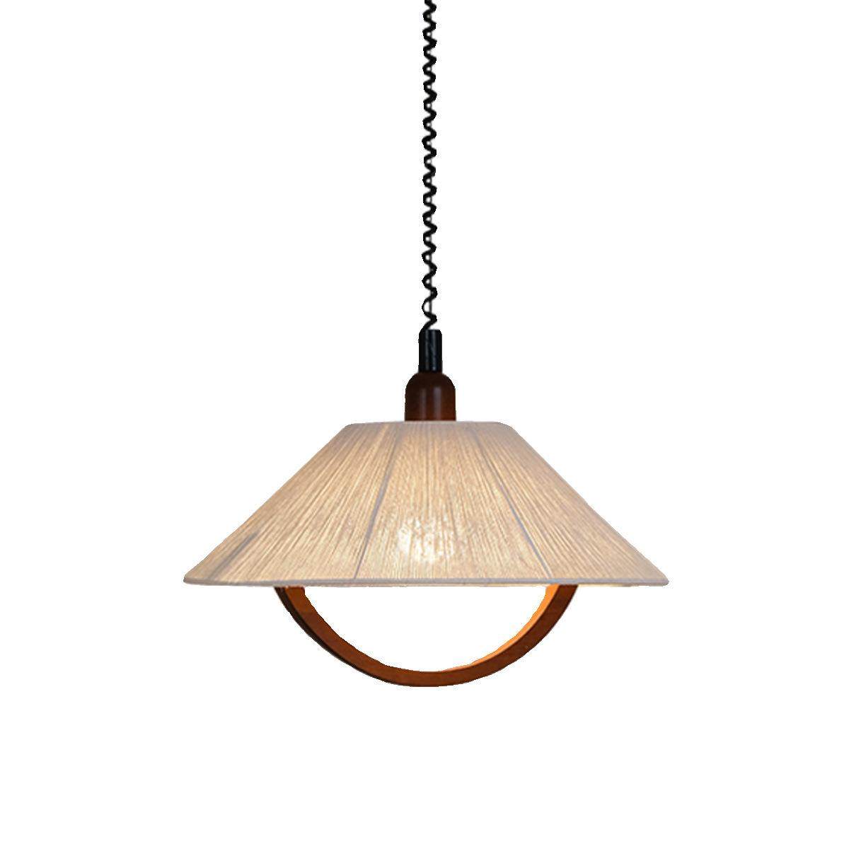 法式复古棉麻吊灯可升降简约原木奶油风民宿吧台卧室书房餐厅吊灯,家装灯饰光源,智能吊灯,淘宝优惠券,粉丝福利购,淘宝优惠卷