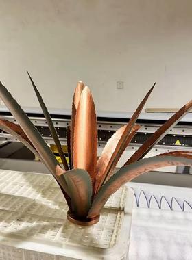 新品彩绘铁艺龙舌兰植物仿真植物摆件花园创意户外装饰摆件