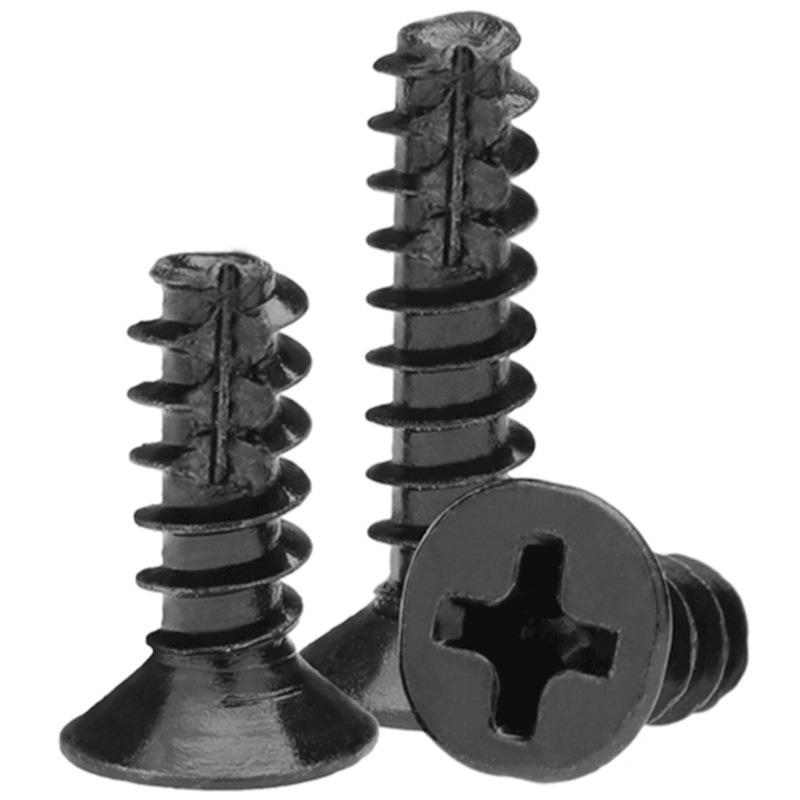 K字T碳钢黑色十沉头割尾螺/豪自攻丝头铣尾自攻断尾螺钉M2M2.平6M