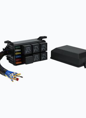 12v汽车保险丝和继电器盒带预接线汽车6路改装控制盒带线黑色