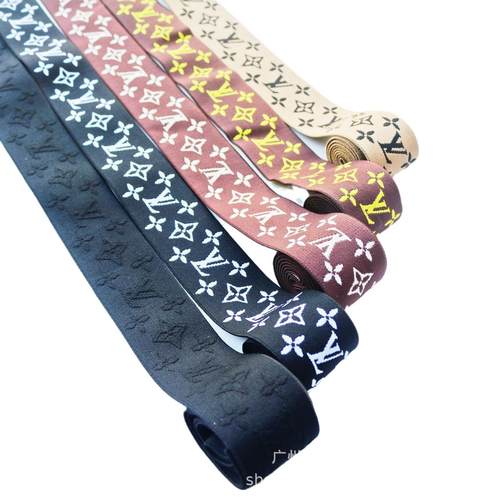 厂家现货彩色电脑提花高弹仿尼龙松紧带裤头裙腰外用橡筋头带丈巾