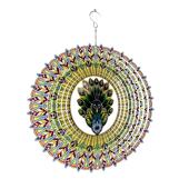 新款 D风铃孔雀开屏不锈钢风转田园室内户外阳台花园挂饰装 饰