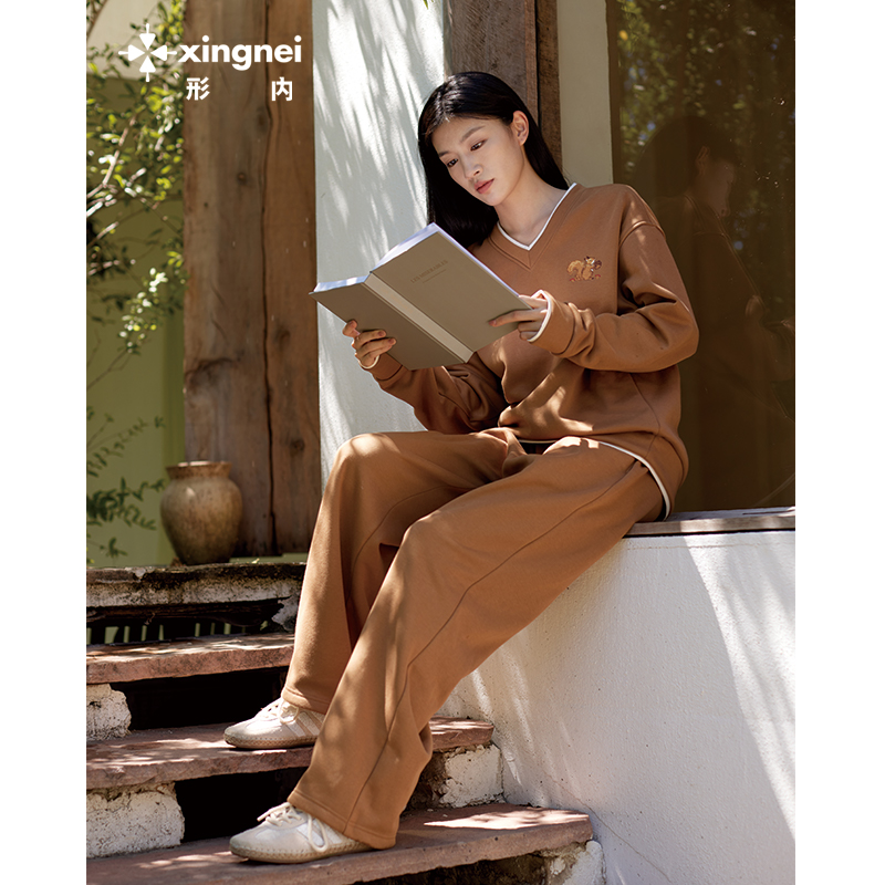 形内女摇粒绒家居服套装