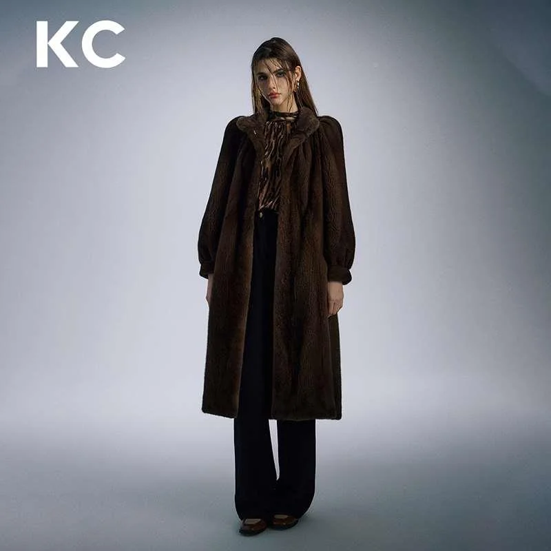 KC进口水貂皮草外套女2023新奢华貂款毛大衣 卖场款直播 1号新品