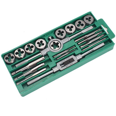 丝锥板牙套装 手用丝攻扳手板牙绞手组套20件套