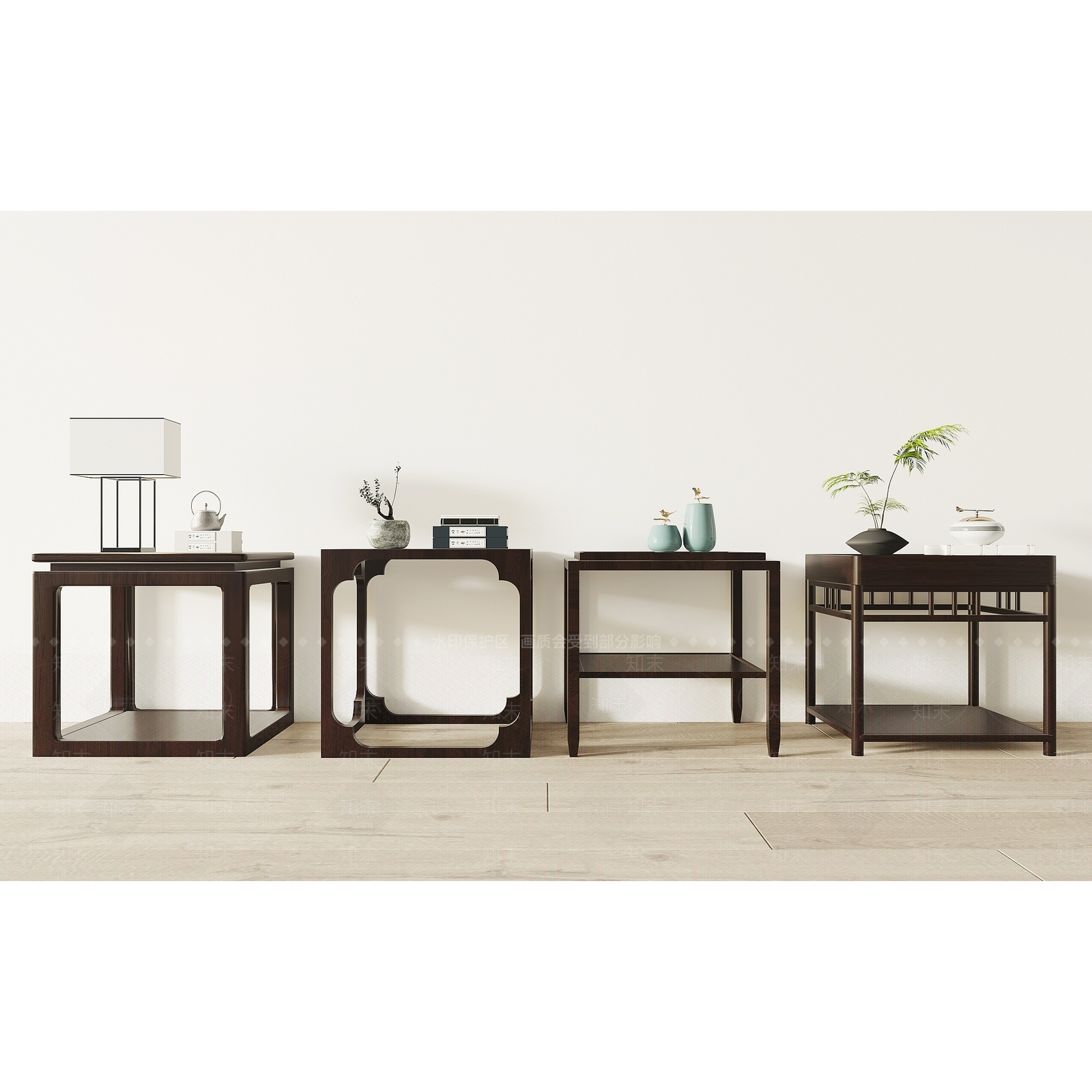 新中式实木边几小桌子角几