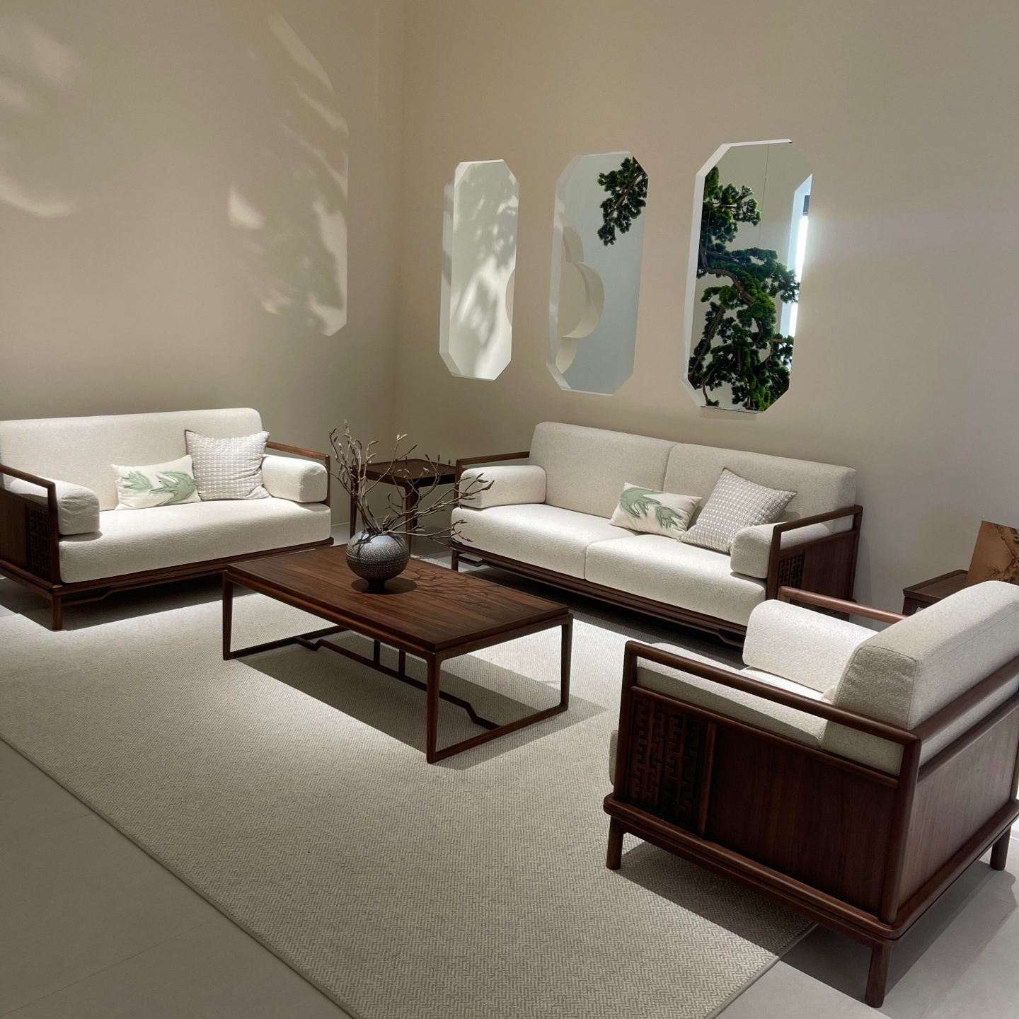 新中式实木沙发北美黑胡桃木