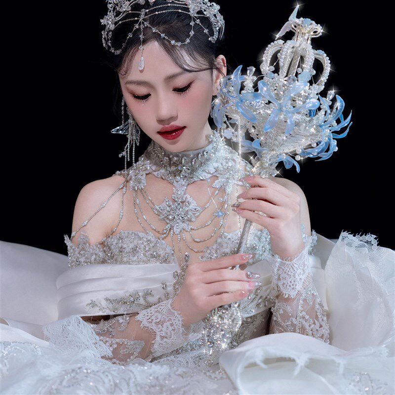 婚礼权杖新娘结婚高级diy材料包D手捧花仙女重工婚纱走秀表演道具