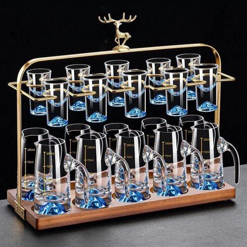 新疆包邮白酒f杯分酒器套装家用水晶玻璃轻奢高档创意酒具酒盅酒