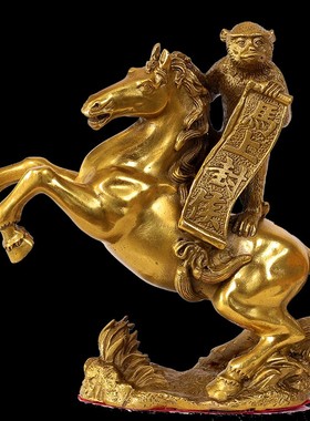 纯铜马上封侯摆件 家居酒柜装饰客厅玄关M 马到成功办公室摆件