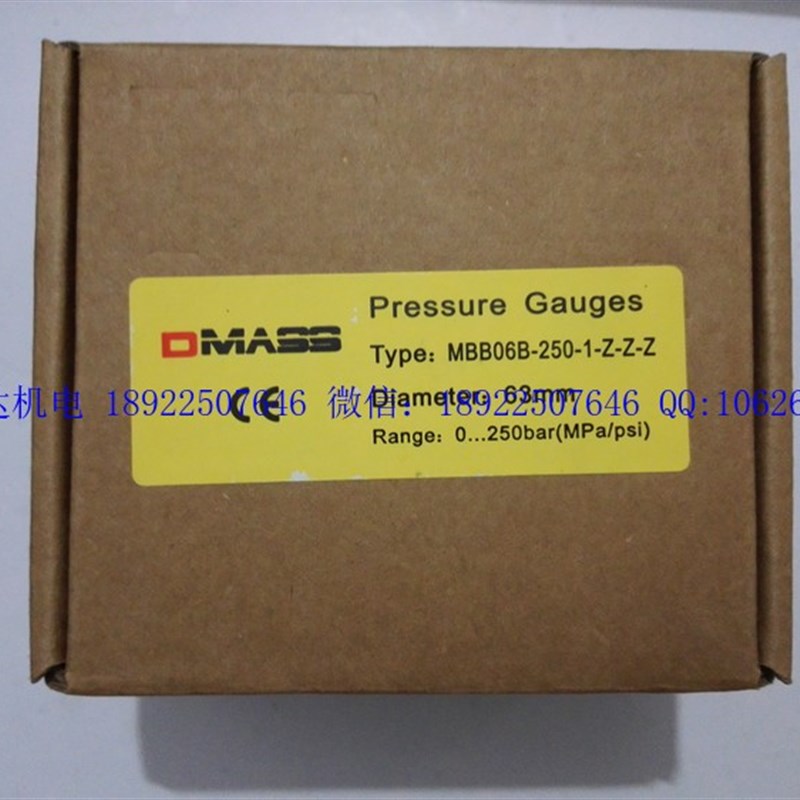 进口DMASS德g玛仕EN837-1压力表MBB06B-250-1 63表面径向25MPA
