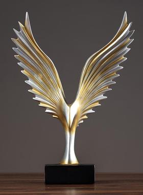 新中式客厅玄关办公桌大鹏展翅电视柜家居酒柜装饰品鹰摆件工艺