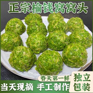 榆钱窝窝头粗粮野菜团子新鲜手工面食杂粮馒头北方馍馍早餐主食