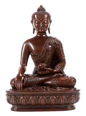 快速发货释迦牟尼铜像客厅现代桌面三宝佛铜仿古V释迦摩尼佛摆件