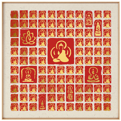 现货速发手工描金菩萨千百佛图禅意静心解压禅意玄关装饰挂画