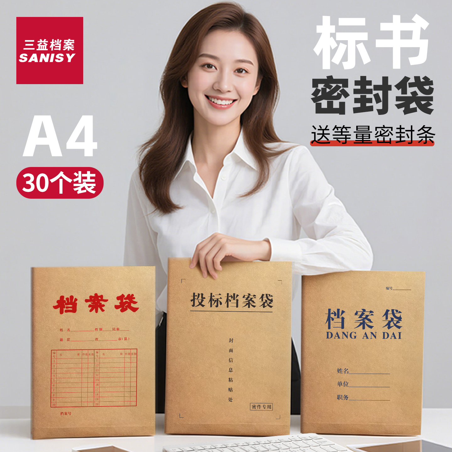 标书密封袋投标文件袋送封条