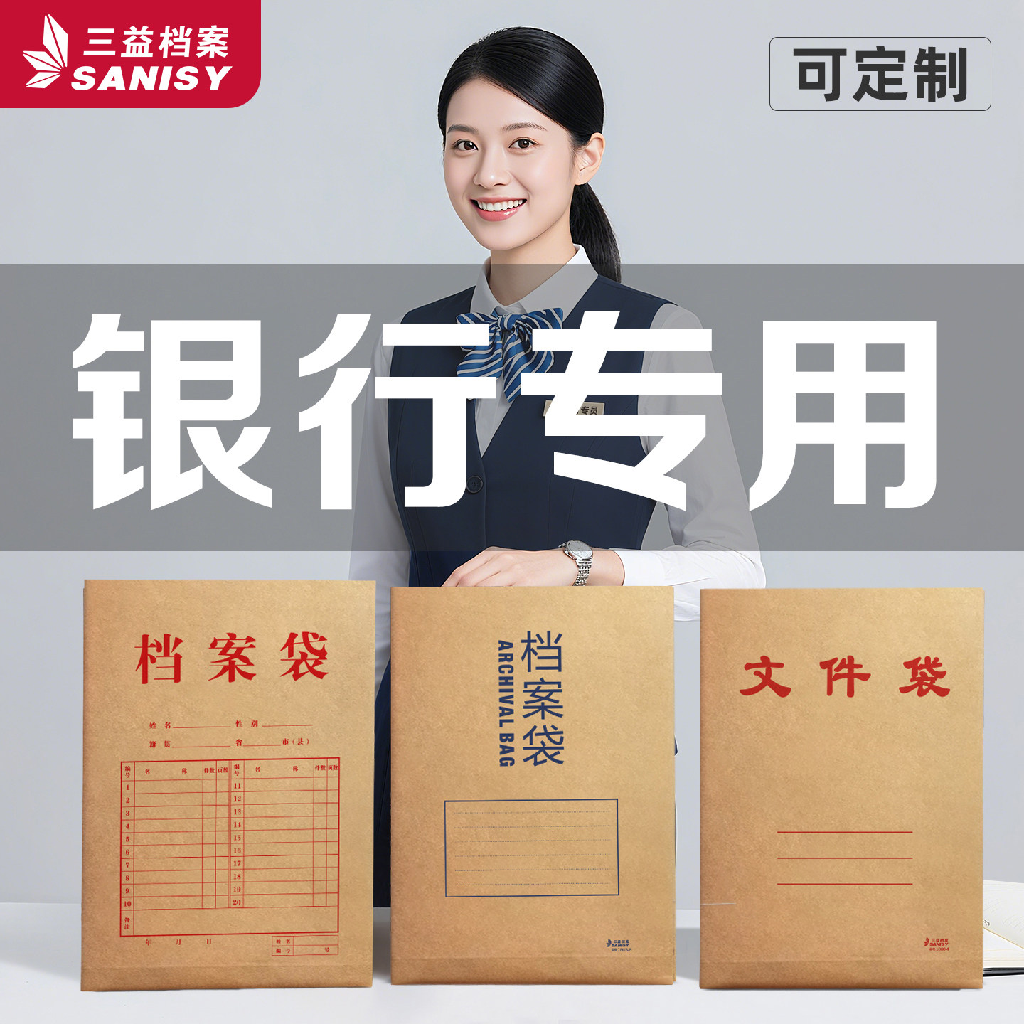 50个档案袋牛皮纸加厚A4文件袋大容量银行贷款审批风险管理资料分类投标文件袋合同袋可定制定做印logo