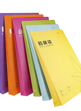12个A4彩色档案文件袋加厚无酸纸资料袋9011科目分类收纳袋卡通学生培训补课袋定制彩印定做手提纸袋logo