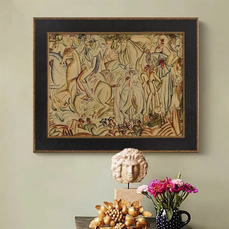 斗牛之前a》法式中古风客厅装饰画欧式复古小众艺术玄关卧室高级