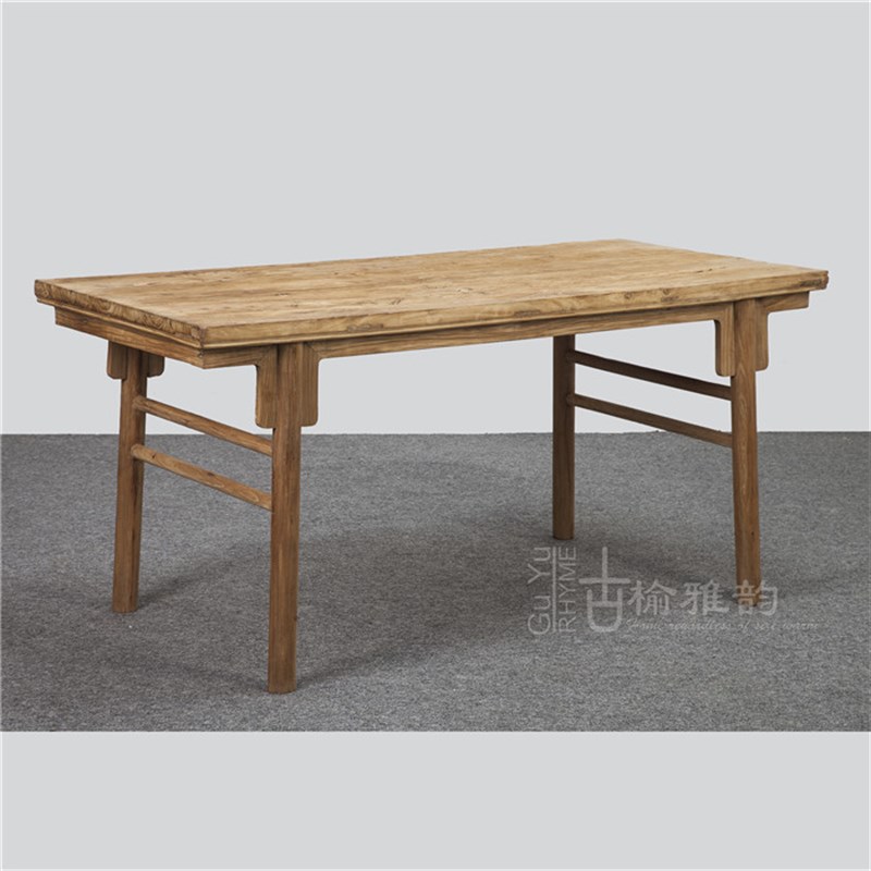 老门板书桌画案旧门板桌子免漆老榆木咖啡M桌原生态老榆木餐桌定