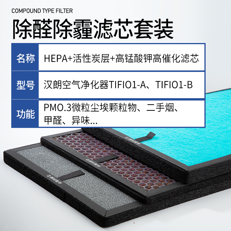 适配汉朗空气净化器KJ210F-TIFB过滤网TFIFI01-A/B活性炭hepa滤芯
