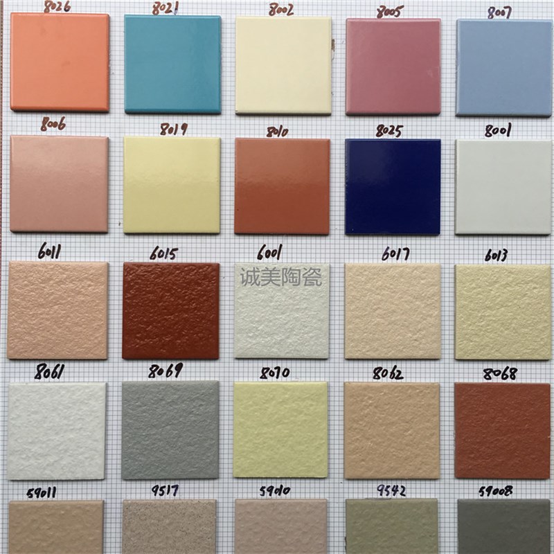 10x10外墙小瓷砖亮光平面抗冻方块砖9.5x9M.5麻面多款式楼房外墙