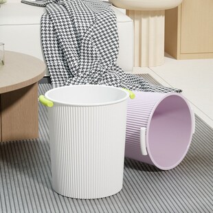 绣川条纹垃圾桶客厅小号收纳桶大号厨房清洁桶垃圾分类.筒卧室纸