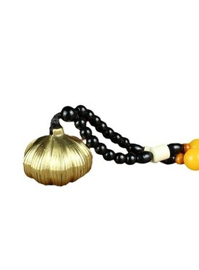 黄铜胜算在握手把件创意铜器可旋转纯F铜金属工艺品大蒜摆设小铜