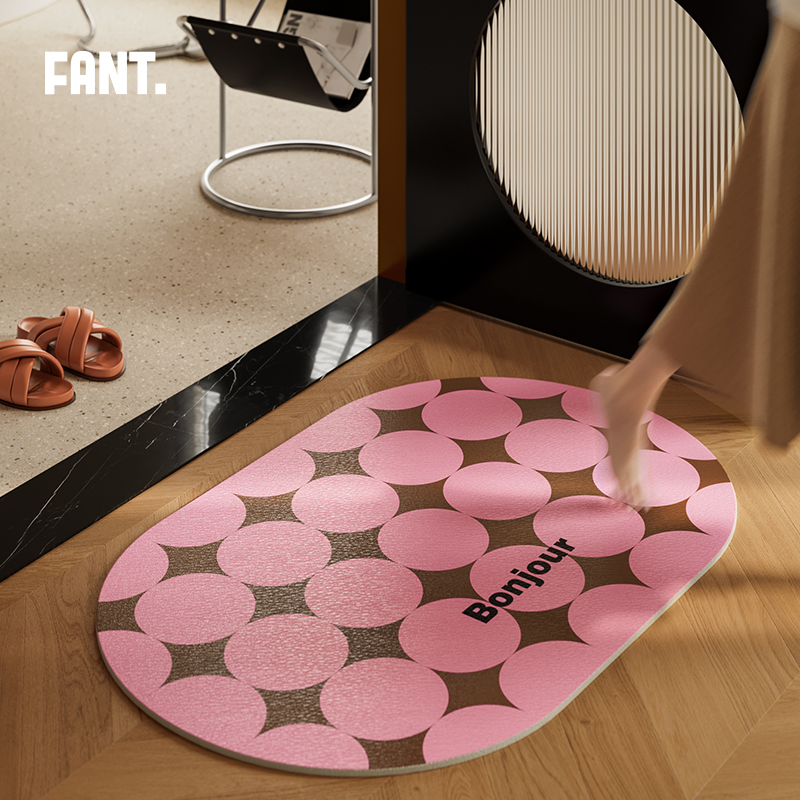 中古风浴室卫生间吸水速干脚垫