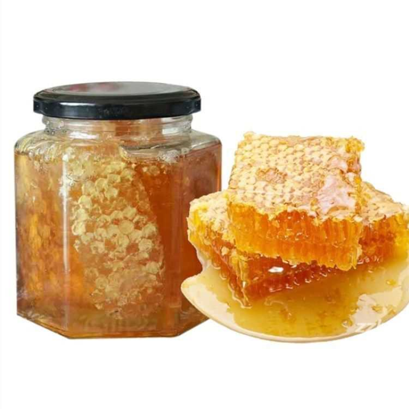 野生蜂巢蜜嚼着吃纯正天然老巢蜜正宗农家自产土蜂蜜蜂窝蜜瓶装
