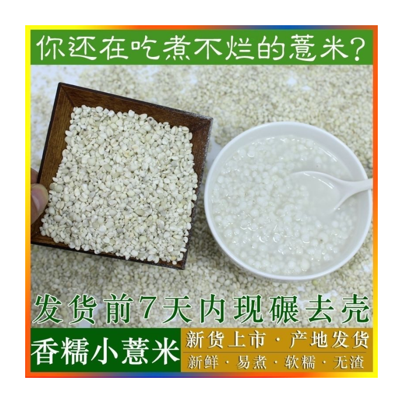 新鲜糯薏米仁新货意米薏仁农家小薏仁米薏苡香糯薏米半碎红豆