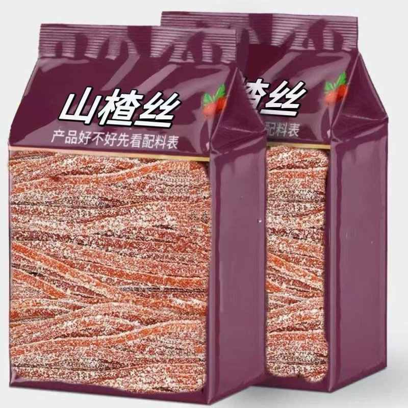 【2斤净重】雪花山楂条山楂丝山楂制品酸甜可口零食蜜饯50g
