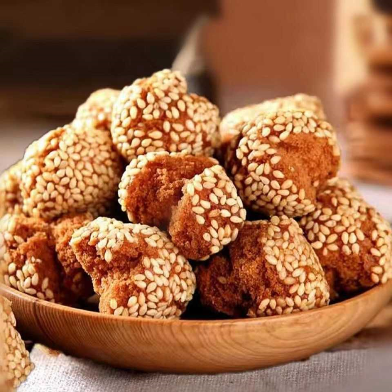 Открытая улыбка Семечки шарики хрустящие старые выпечки китайские десерты закуски с особым вкусом кунжутные закуски традиционный чай