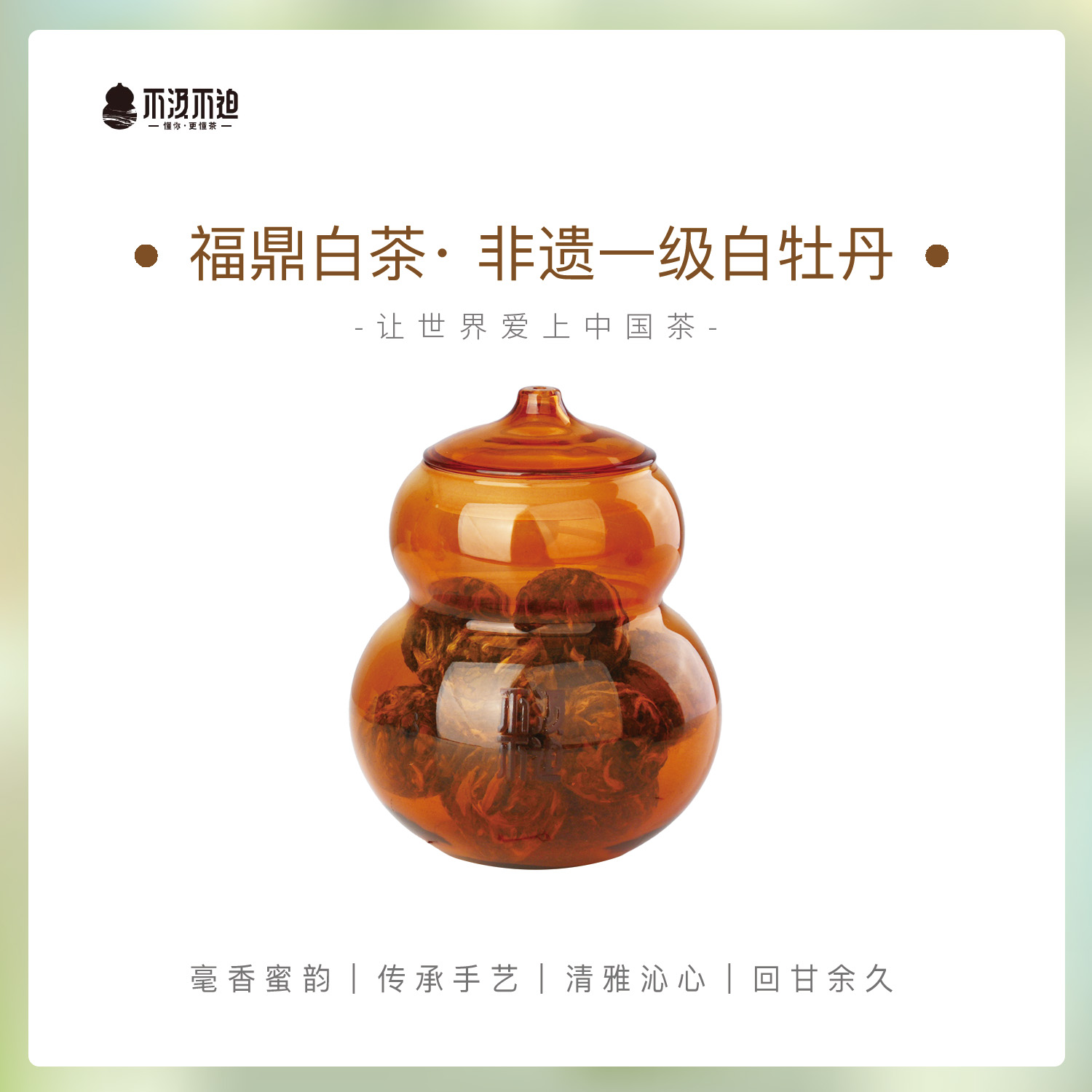福鼎白茶·白牡丹龙珠丨玻璃葫芦罐装茶系列 x 吴健出品
