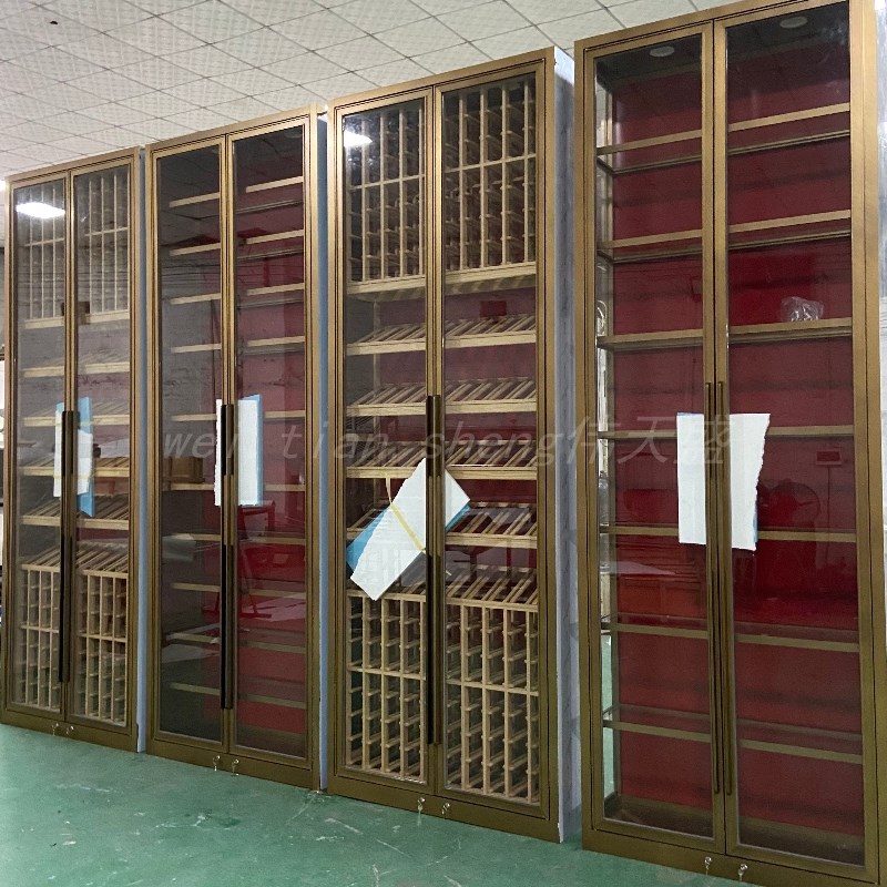 定制不锈钢恒温酒柜现代酒吧亚克力酒架靠墙壁挂展示柜架置物铁艺