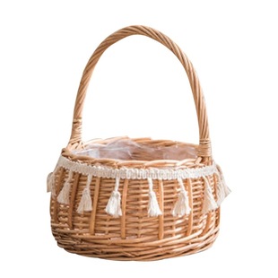 Woven Rattan Flower Hand Home Handmade Basket Natural