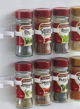 Spice Bottle Holder Door Mount Rack Rack Plastic Hooks Jars
