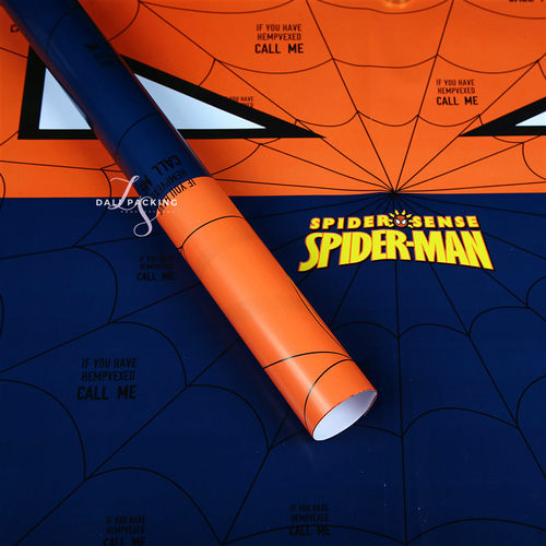 极速superhero spiderman gift wrap paper礼物包装纸男孩儿童蜘