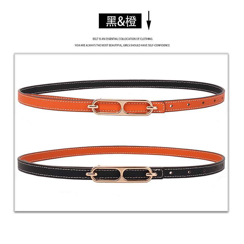 真皮时尚细腰带女双面真皮百搭夏季配裙子连衣裙收腰装饰西裤皮带