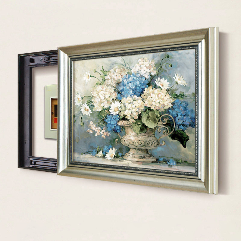 现代简约欧式配电箱开关电源总闸电表箱装饰画可推拉遮挡壁画挂画