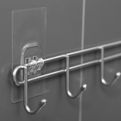 A row of kitchen hooks wall long strong suction cups hook