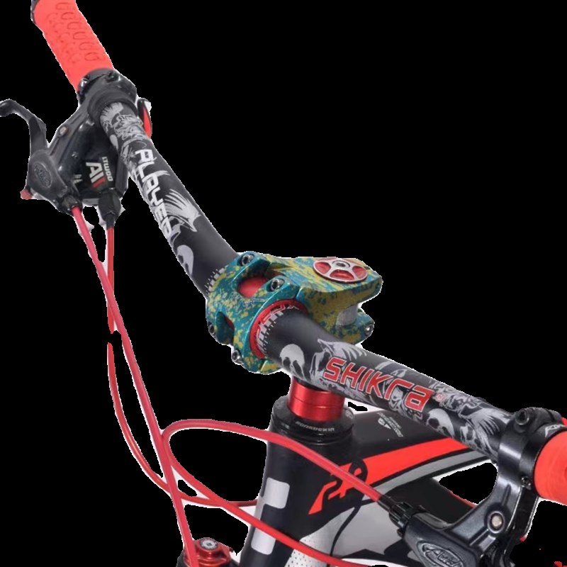 登山车31.8/35*50mm幻彩色把立0度自行车XC/AM越野迷彩短把立管