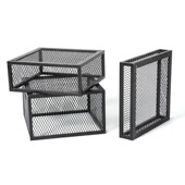 服装 店方形站台模特地台橱窗模特展示台黑色网格烤漆地台展示架