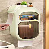 纸巾盒卫生间厕所纸巾架卫生纸置物架免打孔抽纸厕纸盒卷纸器防水