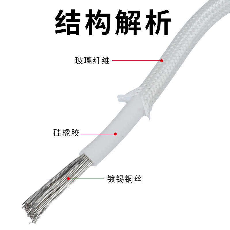 硅橡胶编织高温线0.75 1.5 2.5 4 6平方 GN500云母绕包耐高温电线
